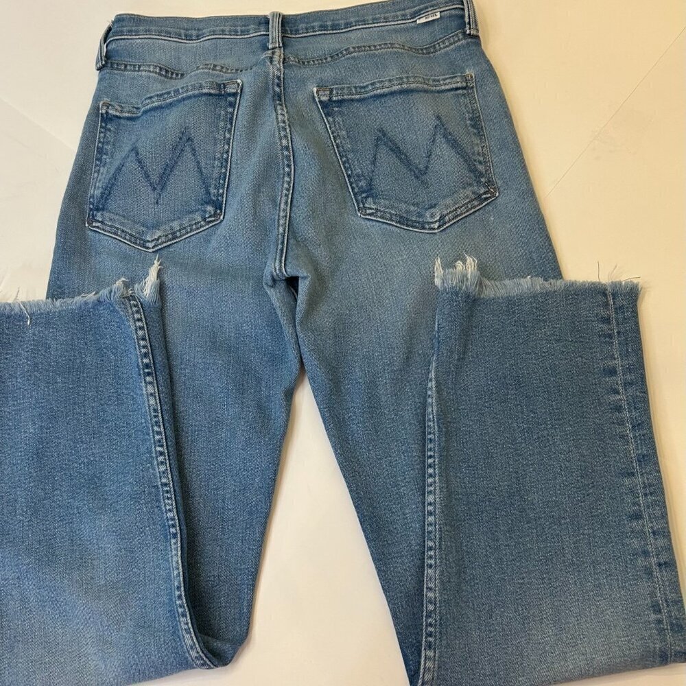 Mother High Rise Tomcat Flood Fray Flag Me Down Straight Leg Jeans Size 29 - Picture 13 of 13
